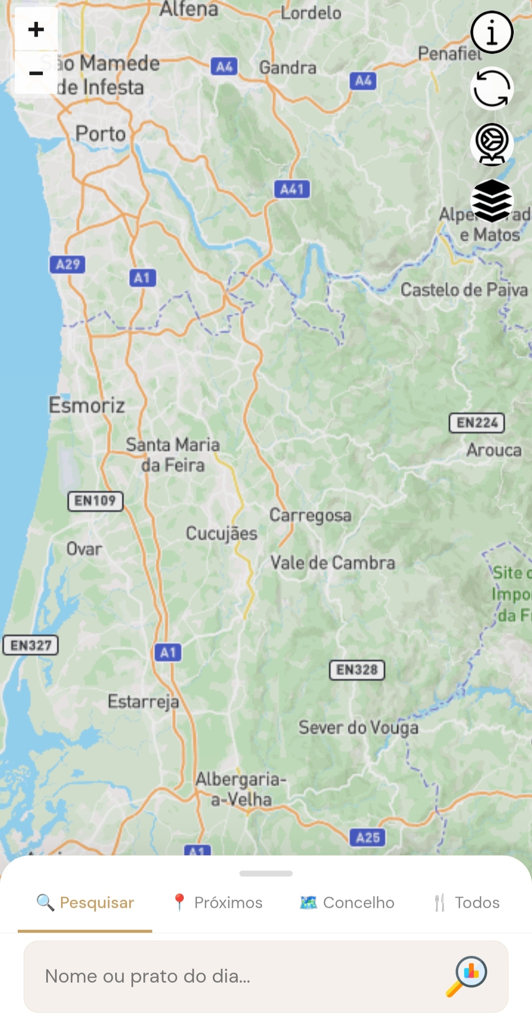 Ecrã do Utilizador OsRestaurantes App