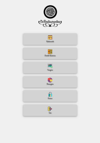 Ecrã de Gestão OsRestaurantes App (Tablet)